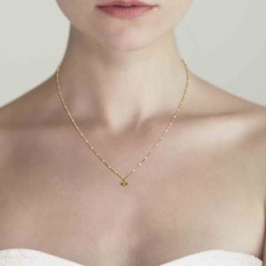 Gold & White Beaded Necklace